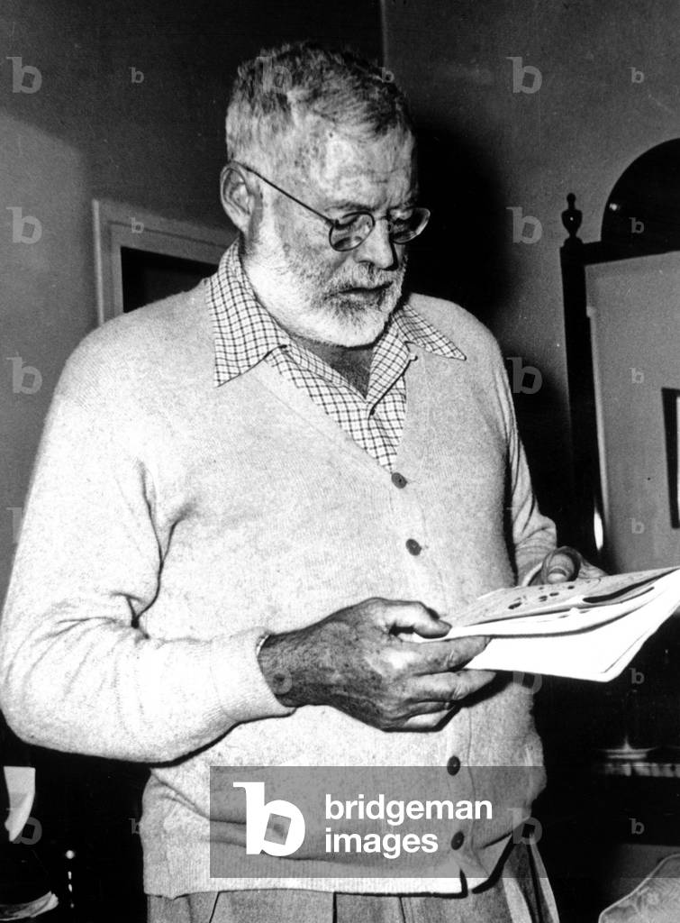 American writer Ernest Hemingway (1899-1961) in Madrid October 01, 1956