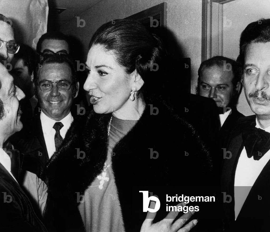 Maria Callas congratulated in Madrid by Spanish dancer Antonio November 23, 1973