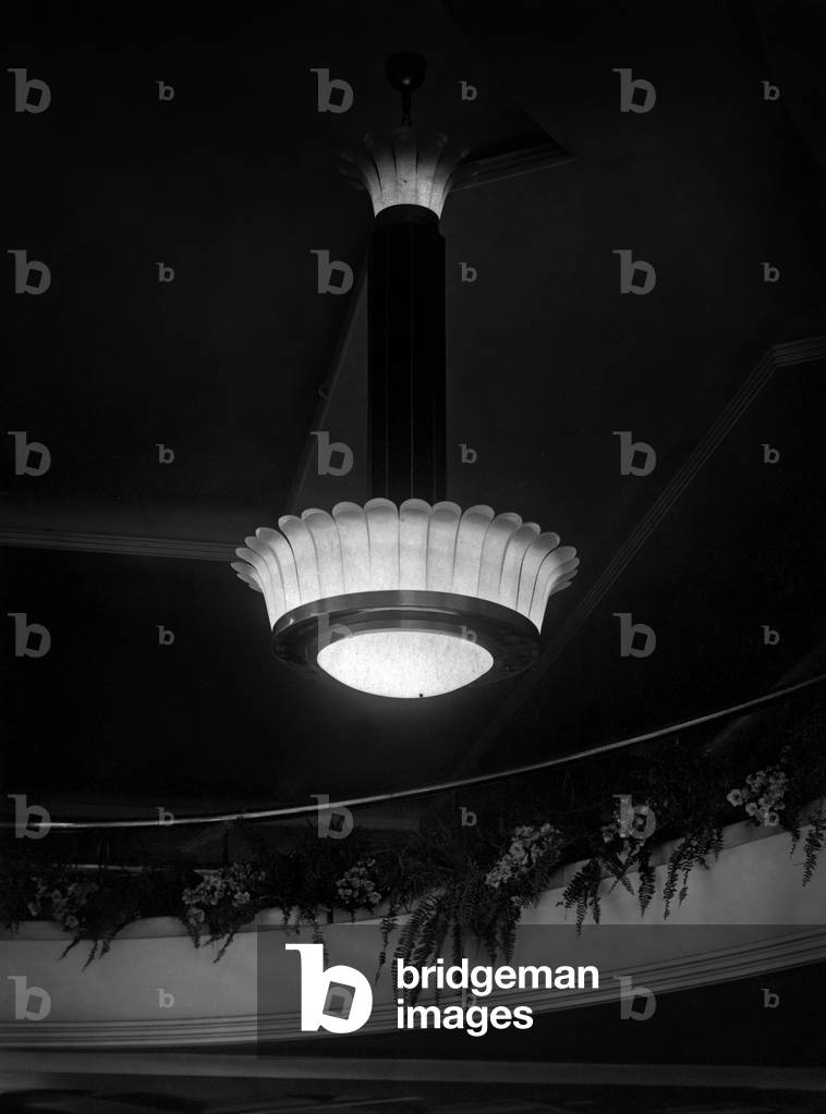 Chandelier in the cafe Marignan, Champs Elysees, Paris, 30's (Art Deco style)