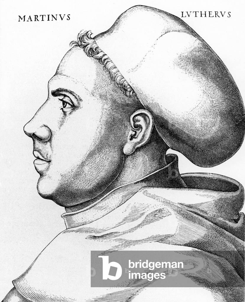 Martin Luther (1483-1546) German religious reformer, engraving, 16th century