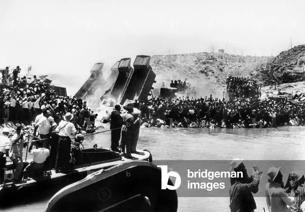 End of the construction of the Assuan dam on the Nile in May 1964