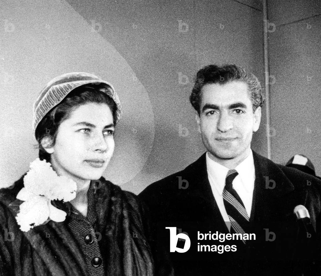 Shah of Iran Mohamed Reza Pahlavi and his 2nd wife Soraya December 29, 1954