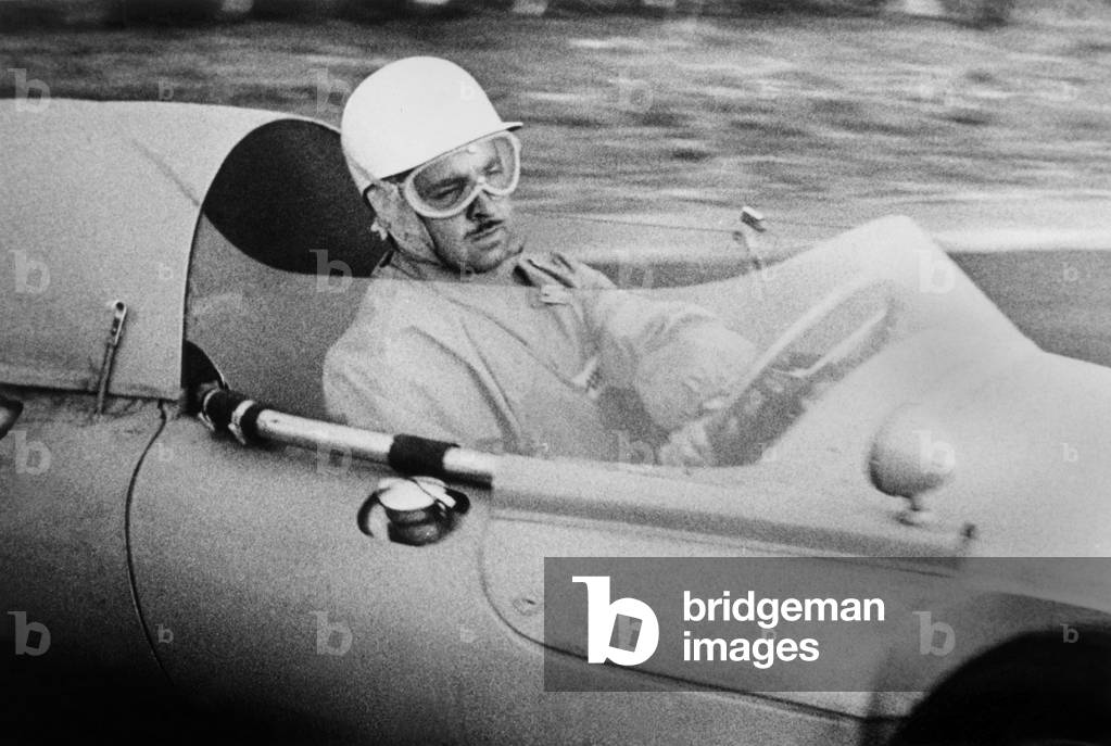racing driver Maurice Trintignant at Brussels grand prix on April 9, 1960