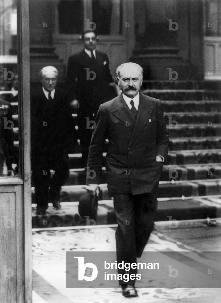 Albert Lebrun (1871-1950) French President in 1932-1940, here leaving Elysee palace in Paris