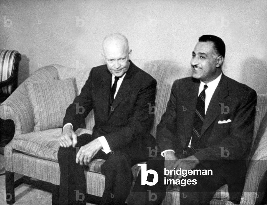 American President Dwight Ike Eisenhower with Nasser September 21, 1960