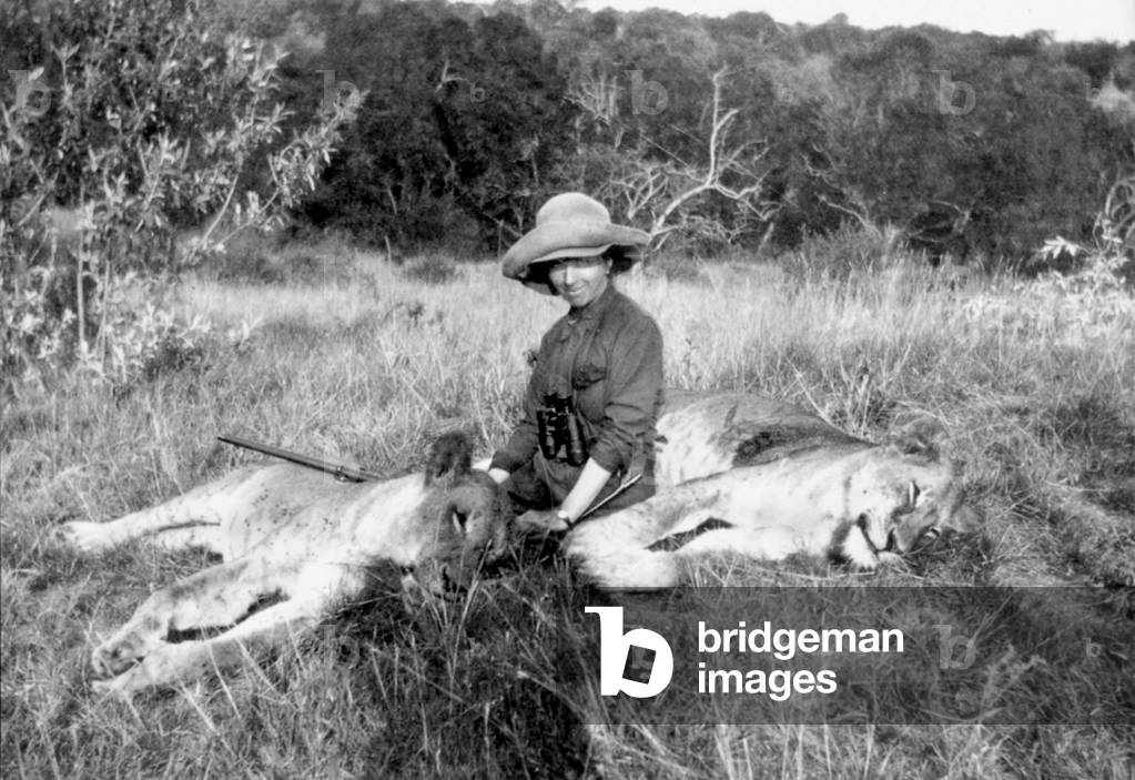 Karen von Blixen Finecke on Safari, c.1914 (b/w photo)