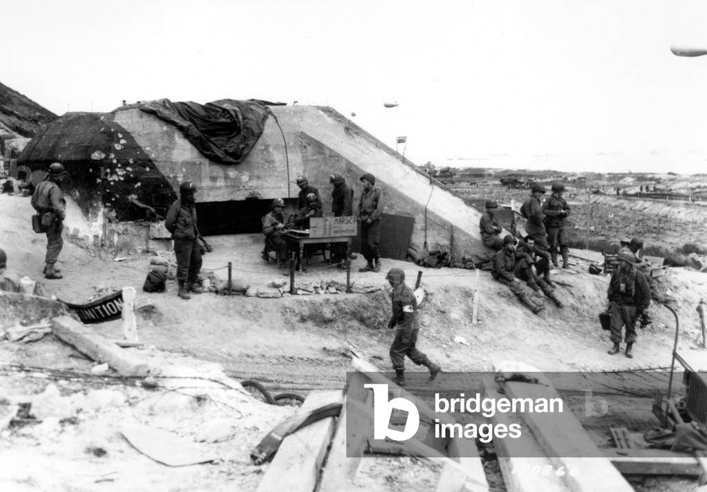 Operation Overlord, June 6, 1944, Normandy, France : Omaha Beach : blockhouse WN65 a few days after the operation