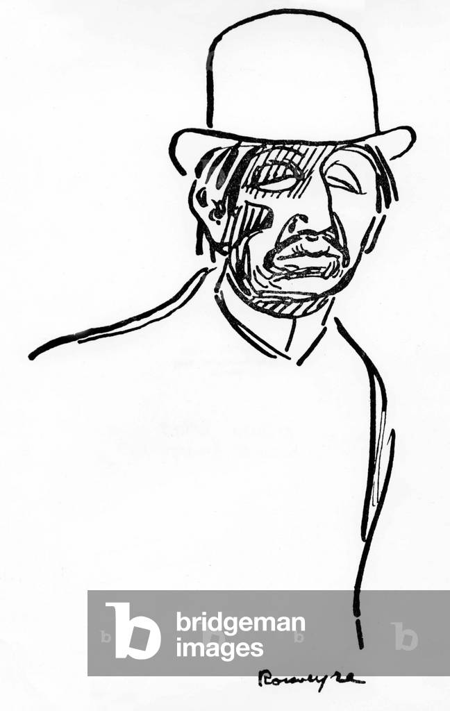 Maurice Barres (1862-1923) French writer and politician (French nationalism), drawing by Andre Rouveyre, 1903