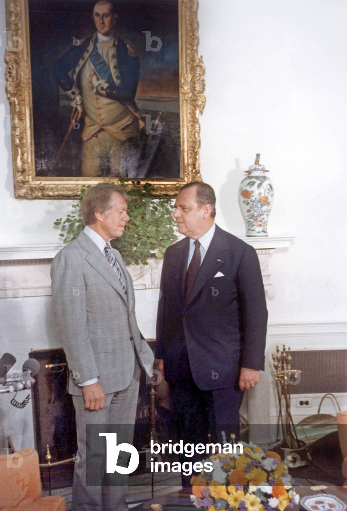 Raymond Barre, French Prime Minister, and Jimmy Carter , American President, in Washington September 15, 1977