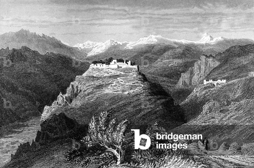 Djoumi in lebanon where lived Lady Lucy Stanhope (1776-1839) engraving