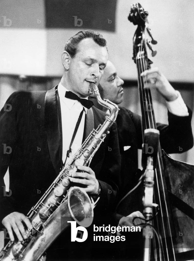 saxophone player Jimmy Giuffre at International Jazz Festival February 20, 1960