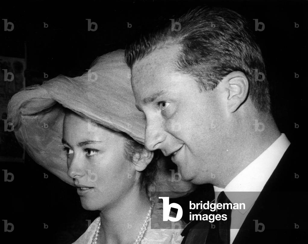 Prince Albert of Belgium (future king) and Princess Paola attending a Te Deum in Brussels, July 21, 1961