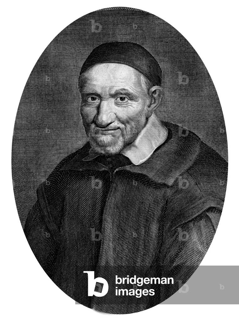 Vincent de Paul (1581 1660) French Catholic priest drawing by Simon Francois engraving by Edelinck
