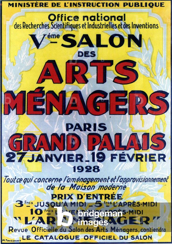 au Grand Palais en 1928 affiche poster exposition foire ideal home exhibition trade fair show art menager economics domestic household