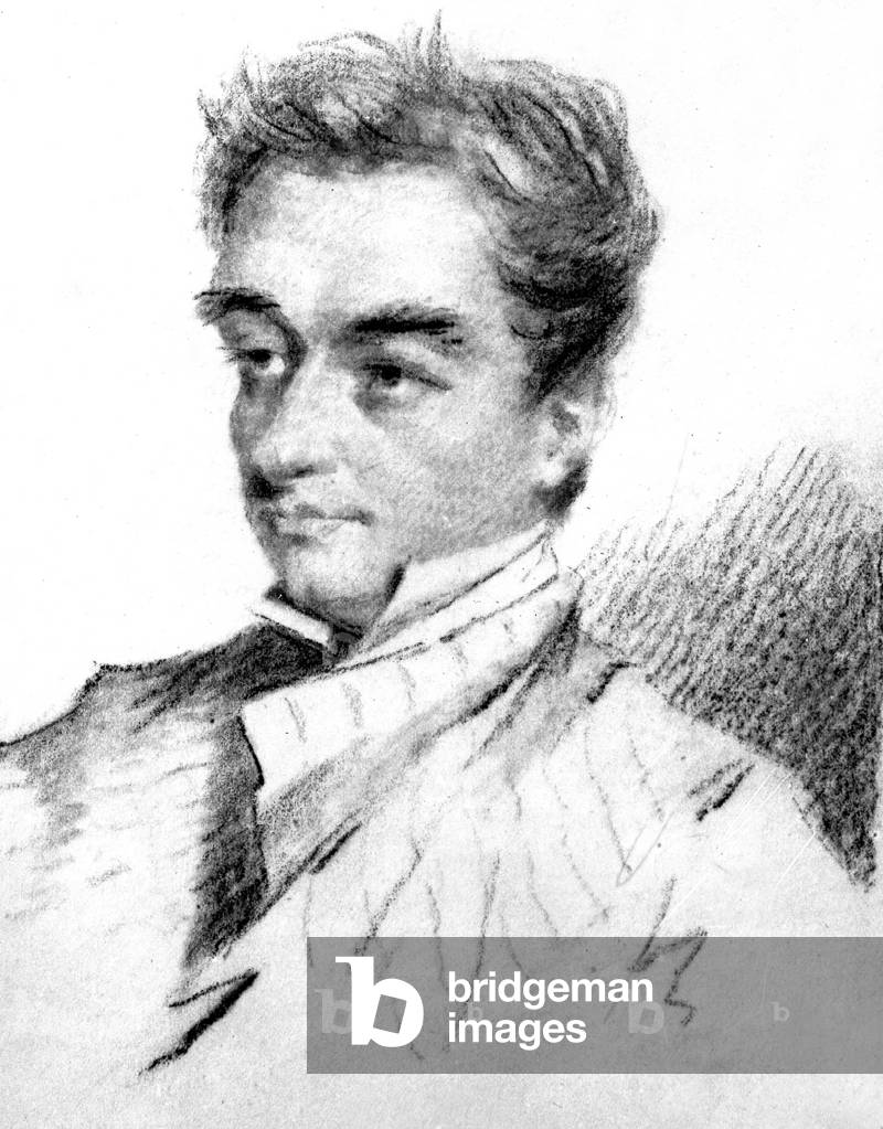 portrait of witer Prosper Merimee (1803-1870) November 15, 1866 drawing by Rochard