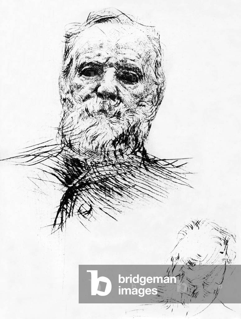 Victor Hugo (1802-1885) French writer, drawing by Auguste Rodin