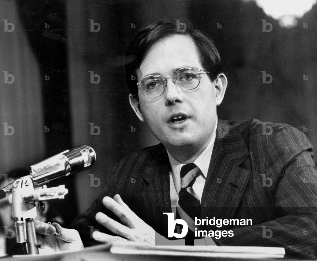 Robert C. Odle office manager of the Committee of the re-elected President testifying during the Watergate affair May 17, 1973