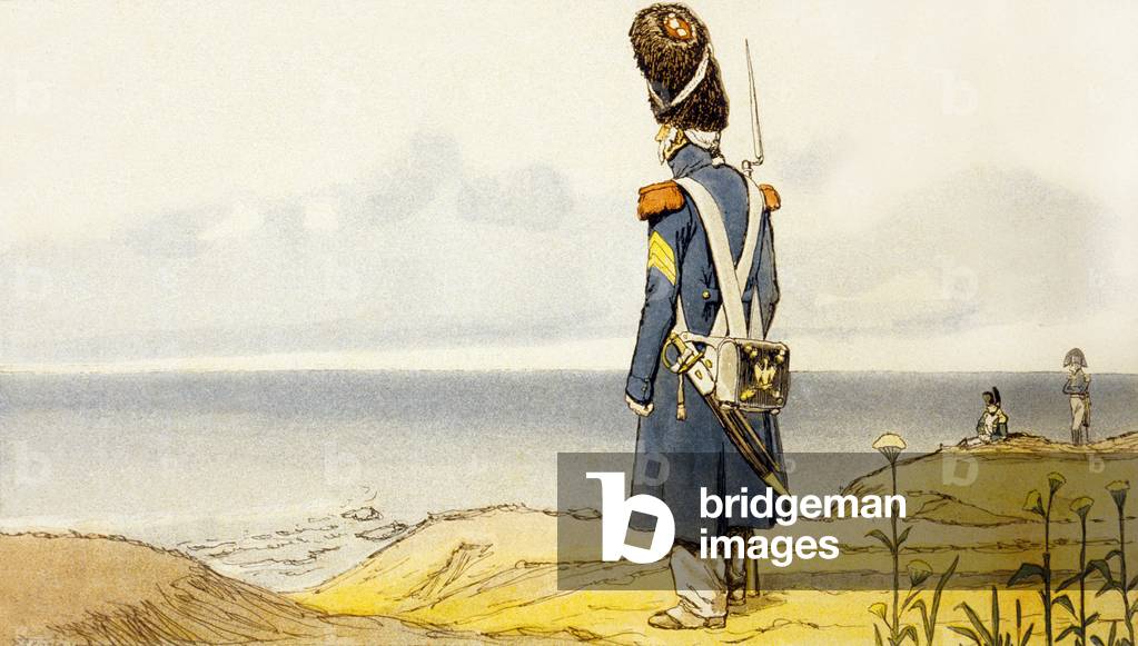 Grenadier of Elba Island 1814 Armee drawing by Caran d'Ache