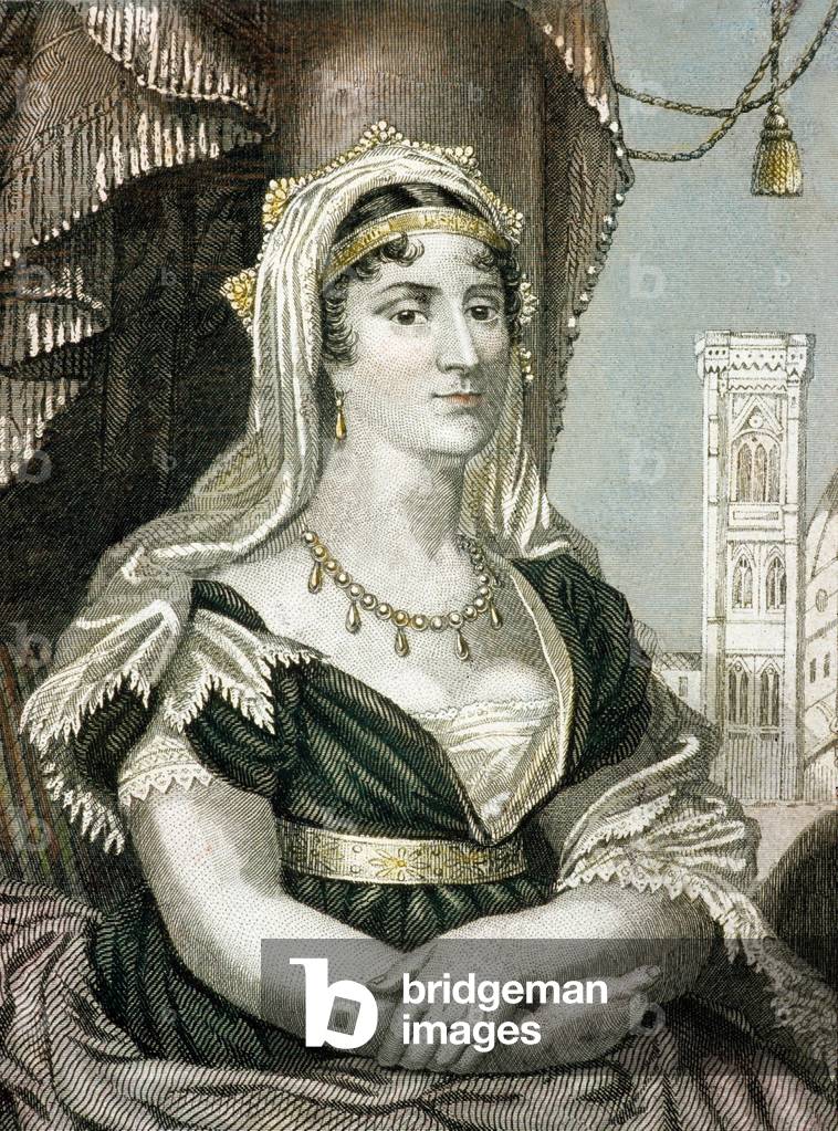 Elisa Bonaparte Baciocchi (1777-1820) Napoleon1st's sister, Grand Duchess of Tuscany, engraving