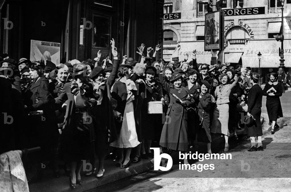 Midinettes on strike in Paris, May 27, 1935