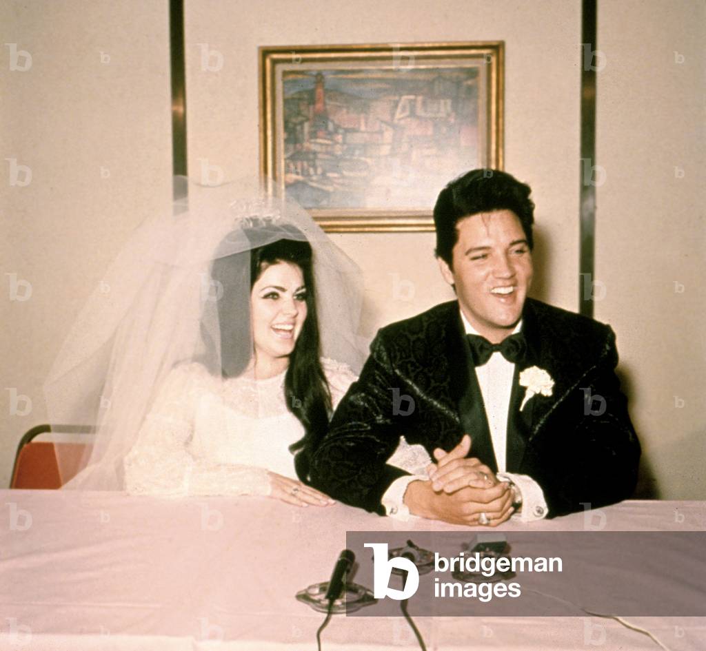 Wedding of Elvis Presley and Priscilla Beaulieu May 1, 1967 at the Aladdin Hotel in Las Vegas