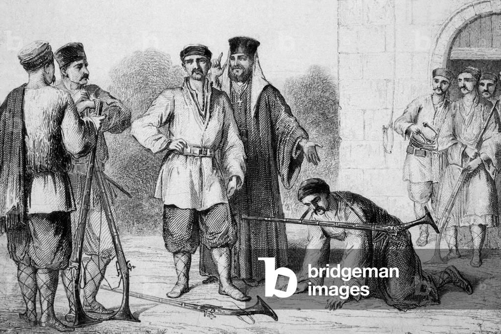 Montenegro-Wallachia Act of Public Reconciliation, 1856 (engraving)