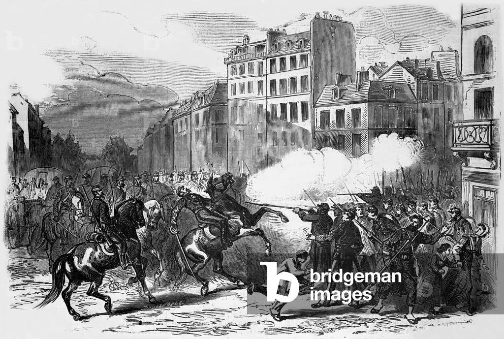 Riots in Pigalle Square at the start of the Paris Commune, January 18, 1871