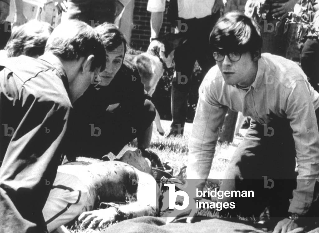Vietnam War Protests, Wabash College, Indiana, 5th May 1970 (b/w photo)