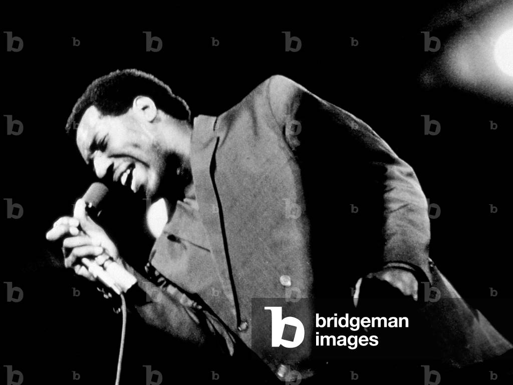Otis Redding backed up Booker T and the MG's at Monterey festival, 1967 (picture from documentary Monterey pop by D.A. Pennebaker, 1968)