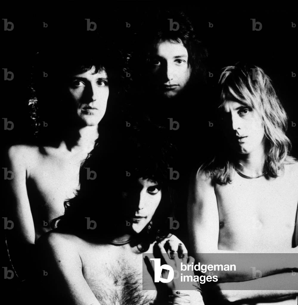 Queen: John Deacon, Brian May, Roger Taylor and Freddie Mercury, 80's (photo)