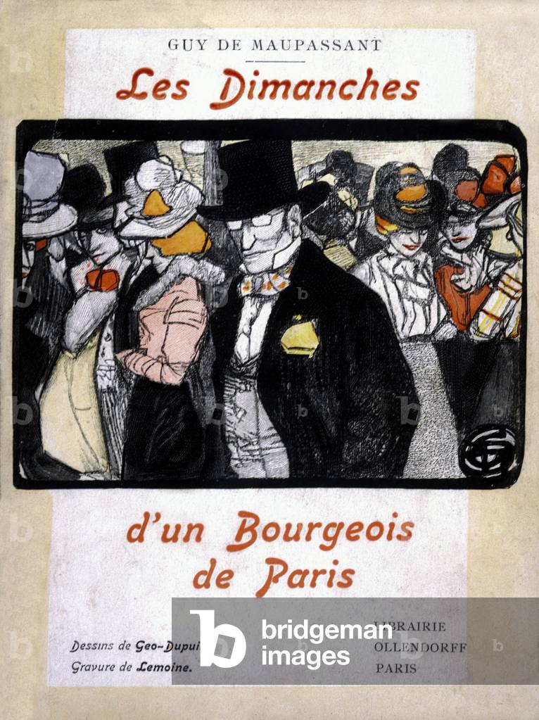 Front cover of Guy de Maupassant's 'Les dimanches d'un Bourgeois de Paris' (print)