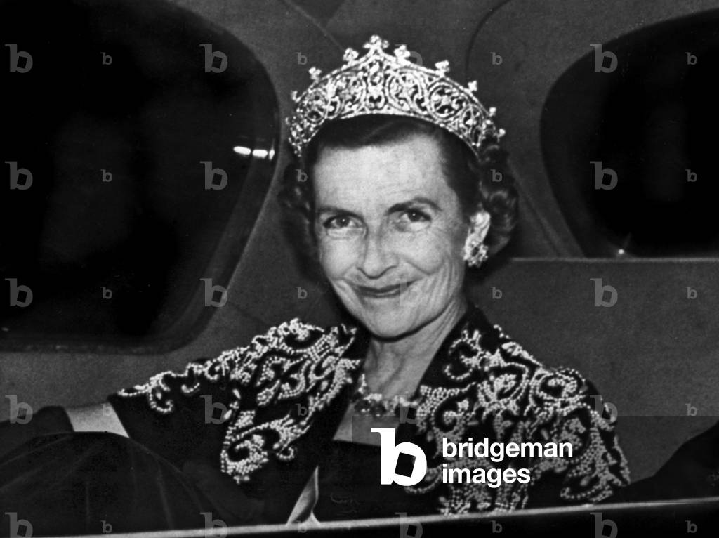 Lady Edwina Mountbatten (1901-1960) with a diamonds tiara c. 1959
