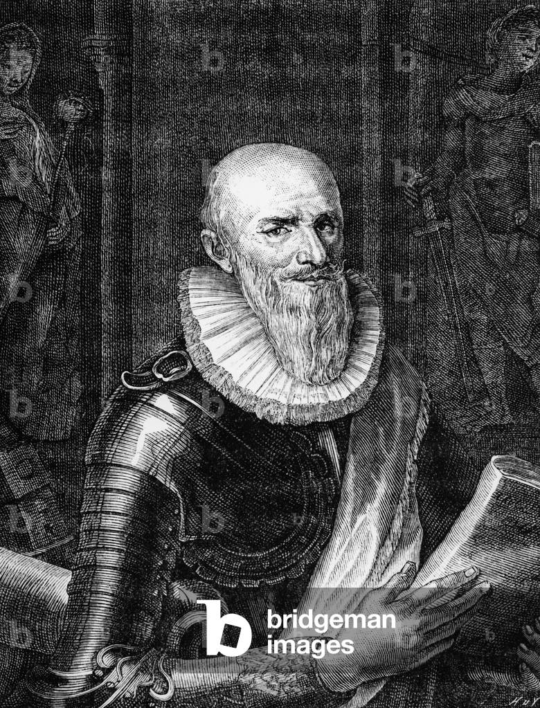 Maximilien de Bethune, Duke of Sully (1559-1641) superintendent of the finance during reign of HenriIV, engraving after Pourbus