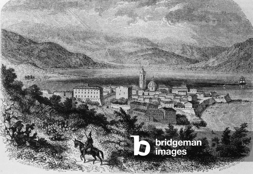 View of Ajaccio in Corsica drawing by Freemau from Lenoir
