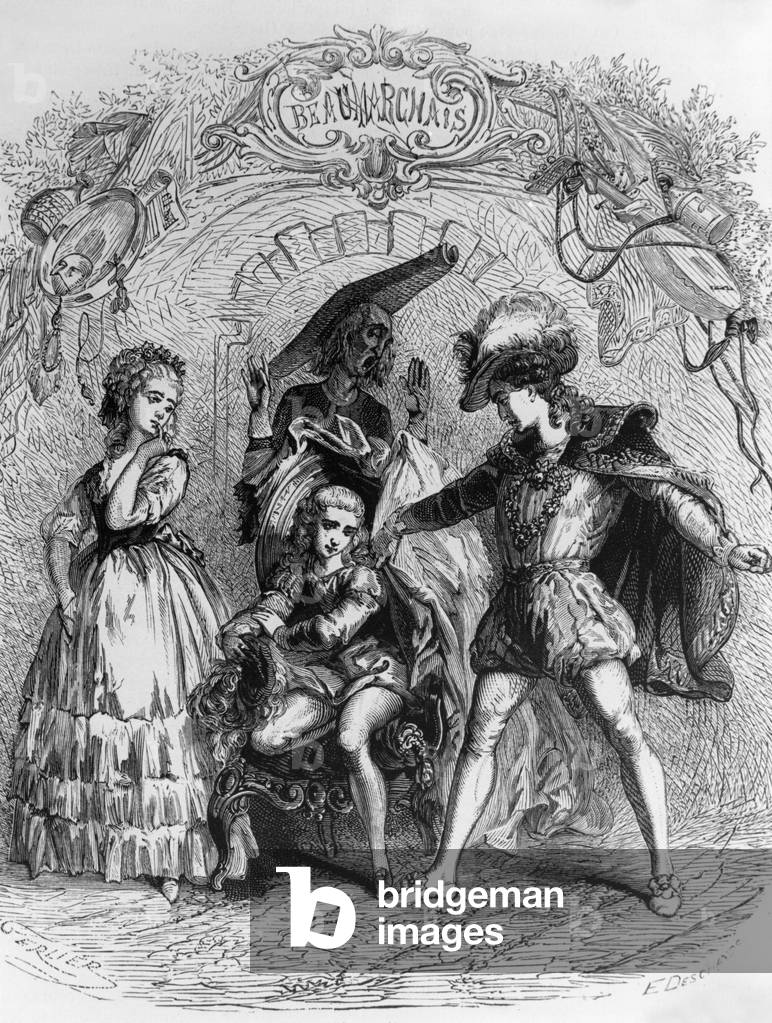 The Marriage of Figaro, French play by Pierre-Augustin Caron de BeauMarchais, engraving