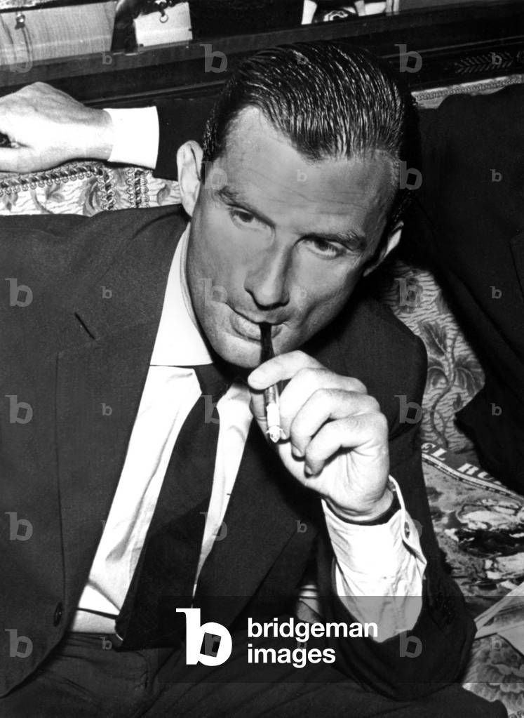 Jean Cau (1925-1993) French novelist, poet and playwright here in Madrid, 50's