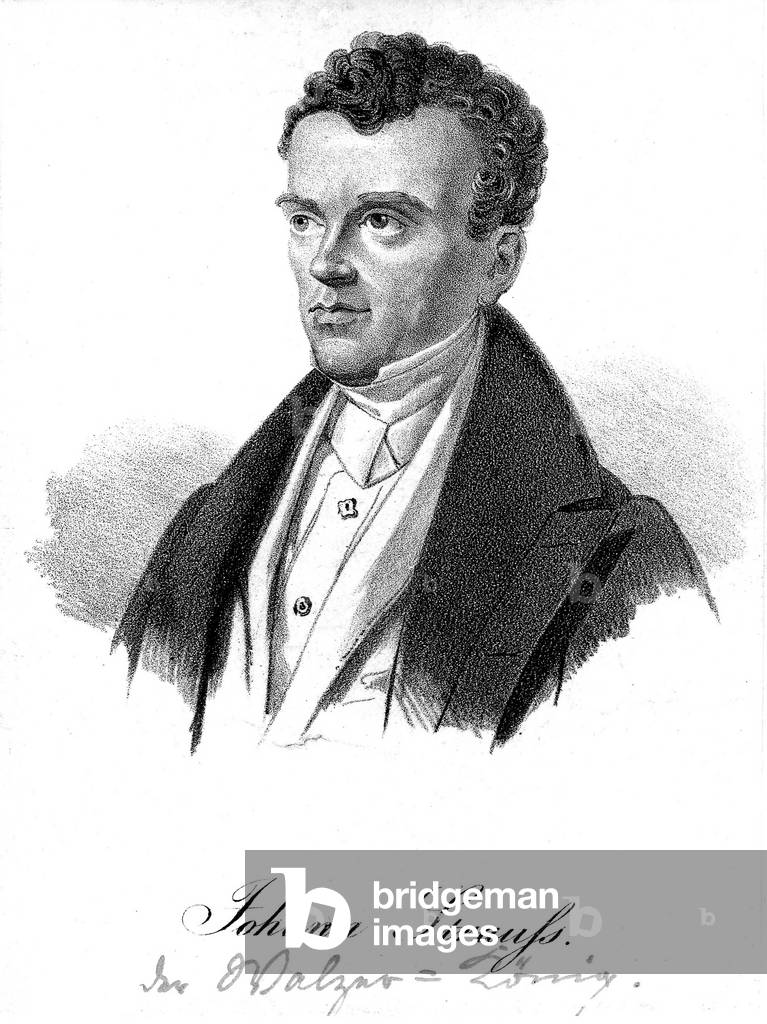 Johann Strauss the elder (1804-1849), Austrian composer, engraving