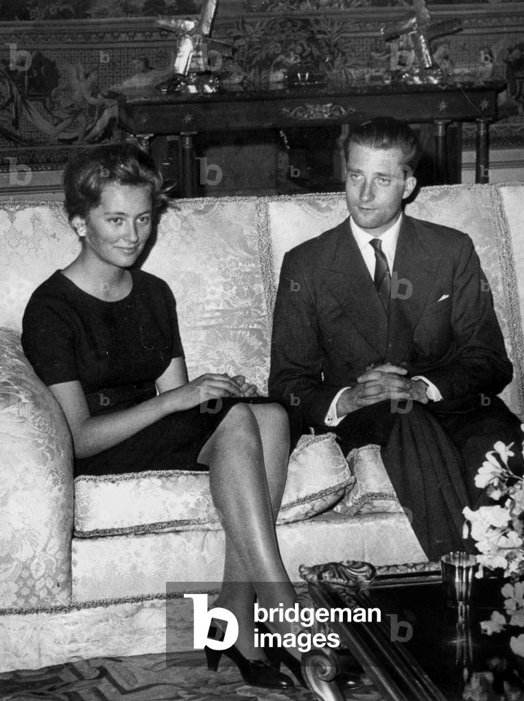Engagement of Paola and Albert of Belgium in Laeken , Belgium, April 12, 1959