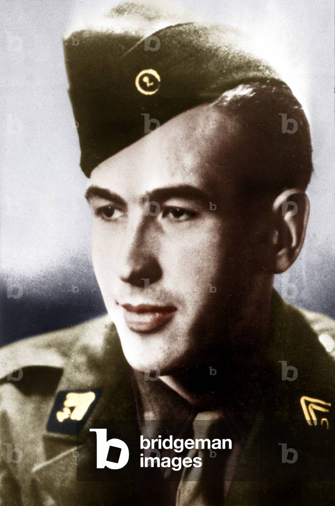 Giscard d' Estaing when he was coporal in 1945