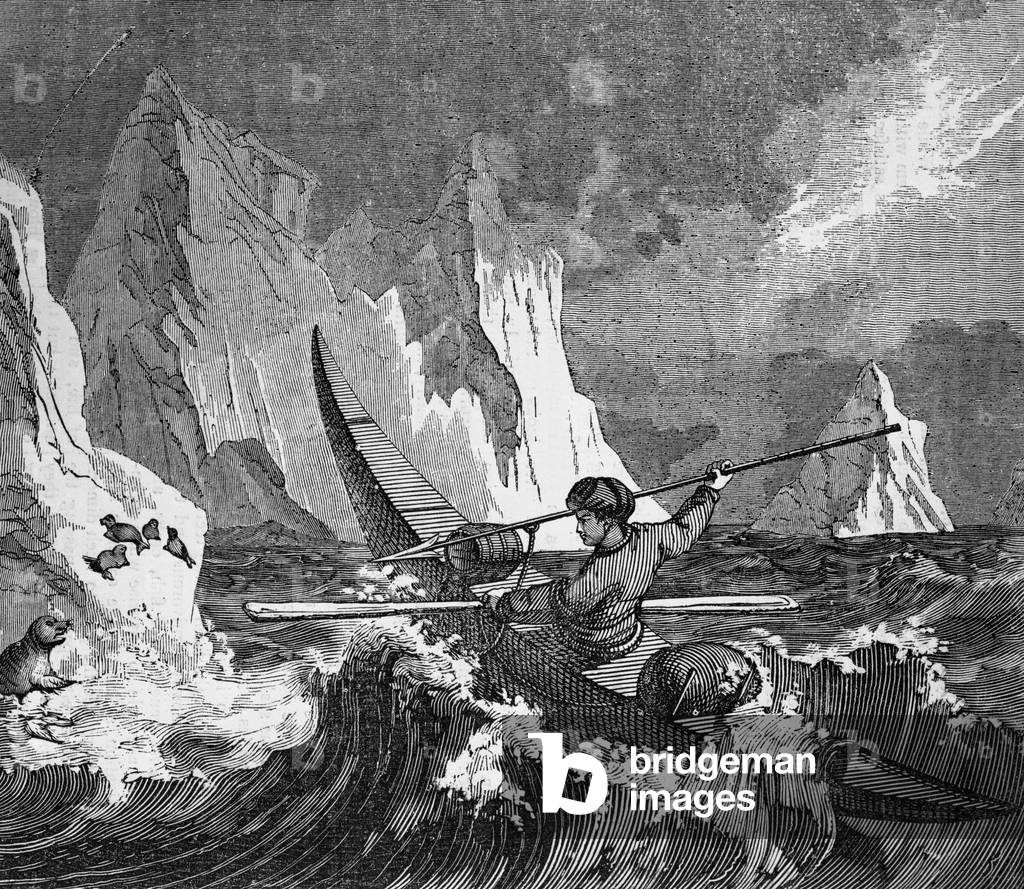 Seal Hunting in Greenland, c. 1890 (engraving)