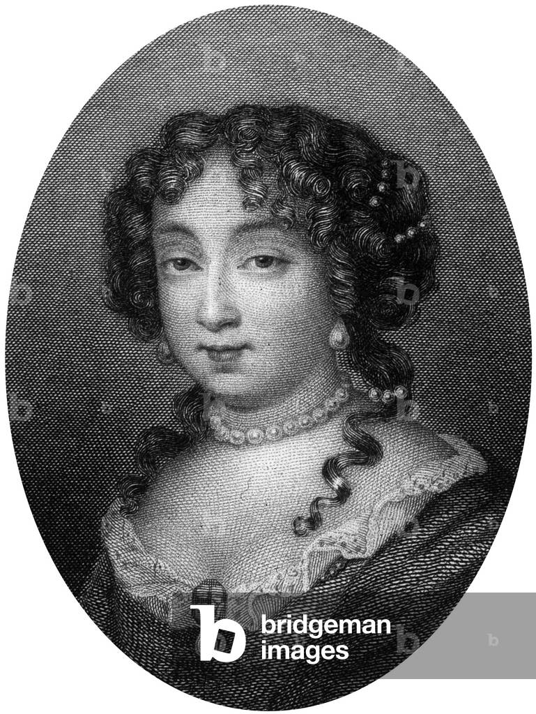 Louise Renee de Keroualle duchess of Portsmouth (1649-1734) French mistress of King  Charles II of England, engraving