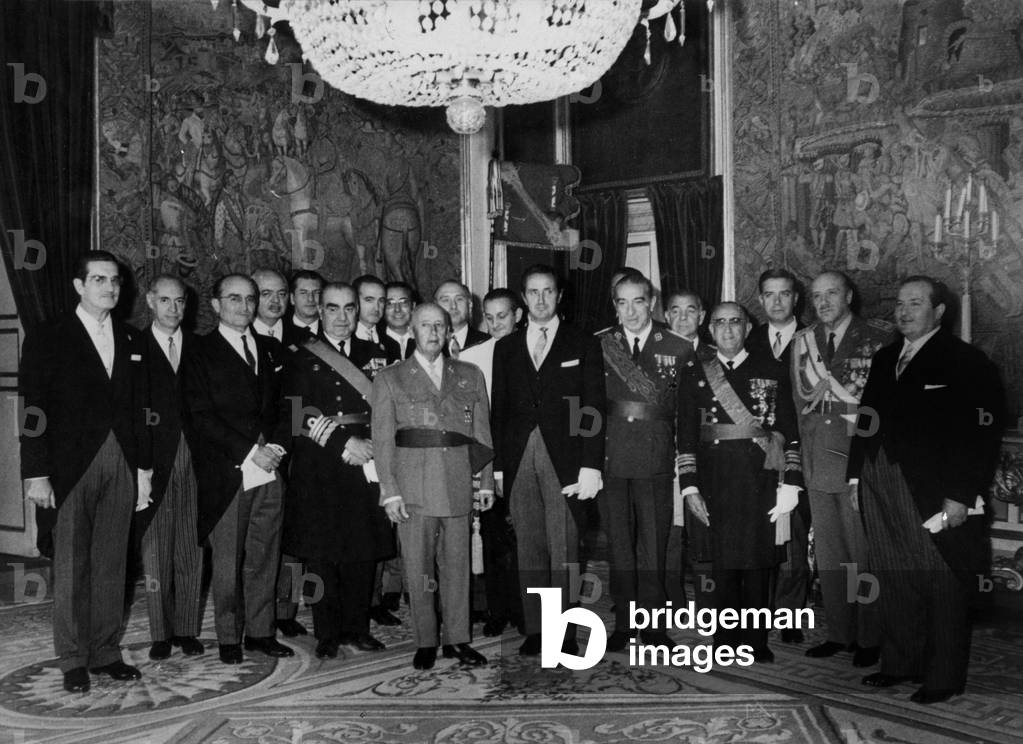 Politicians at the President Franco's residence in Spain, after a cabinet reshuffle November 3, 1969