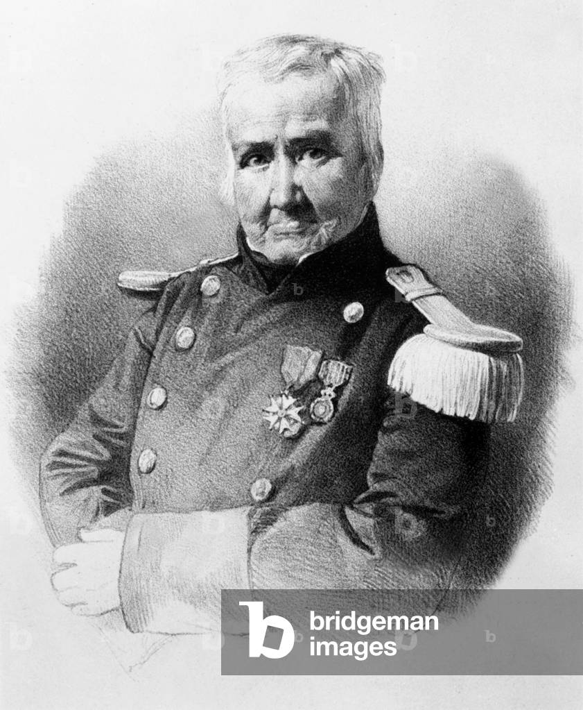 Marie Angelique Duchemin, woman engaged in French army, 1st woman who received Legion of Honour, 1851 (engraving)