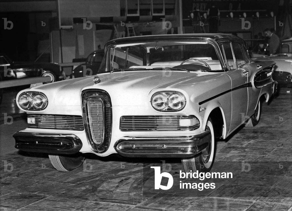 International Motor Show in Earls Court, London, October 1957 : a car : Ford Edsel