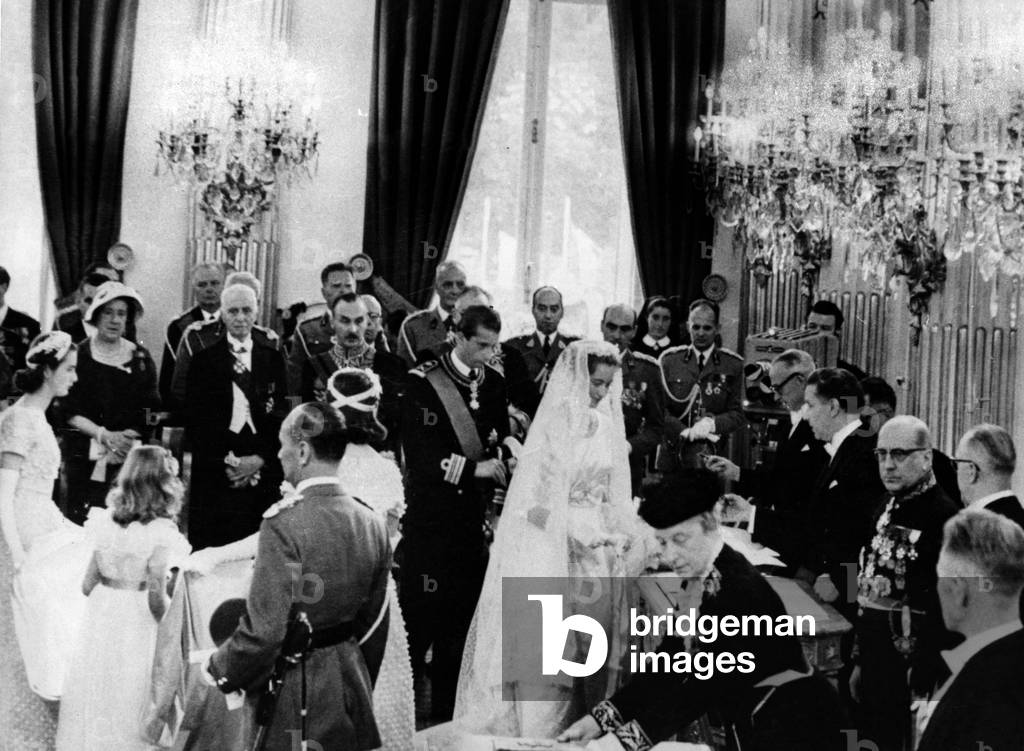 Wedding of Princess Paola and prince Albert II of Belgium July 02, 1959 in Brussels
