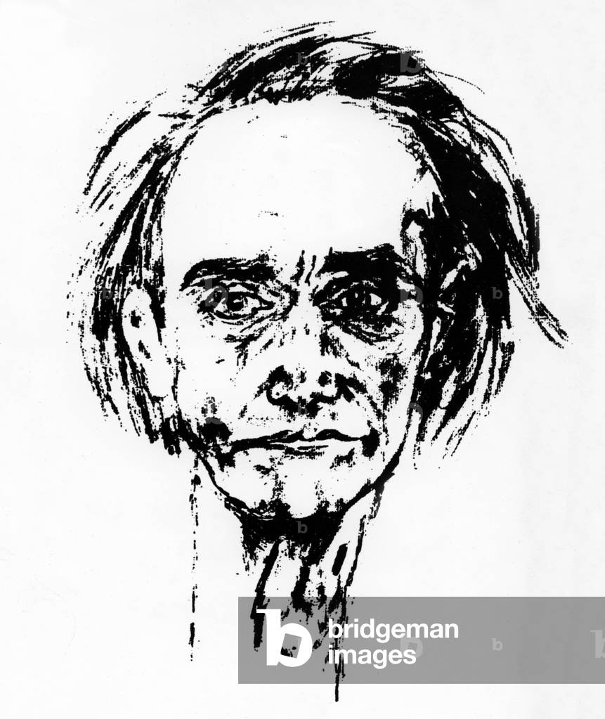 Self portrait of Antonin Artaud (1896-1948) French writer, drawing
