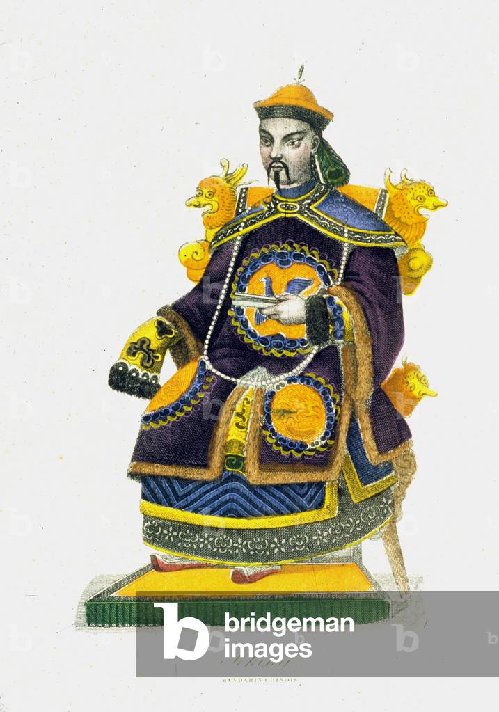 A Mandarin (bureaucrat), China, engraving, 1845