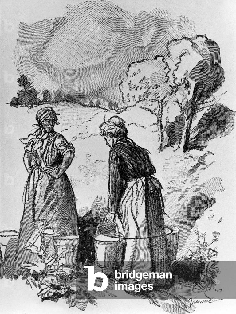 L'aveu by Guy de Maupassant, drawing by Pierre Georges Jeanniot (1848-1934)