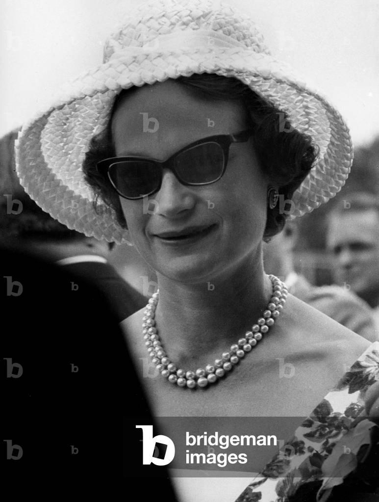 grand-duchess Josephine-Charlotte of Luxembourg (born Josephine-Charlotte Princess of Belgium, daughter of LeopoldIII and-Astrid, sister of kingBaudouin1st, and wife of princeJohn grand-Duke of Luxembourg) during 75th anniversary celebrations of Gymnastics Society in Differdangele June 25, 1961
