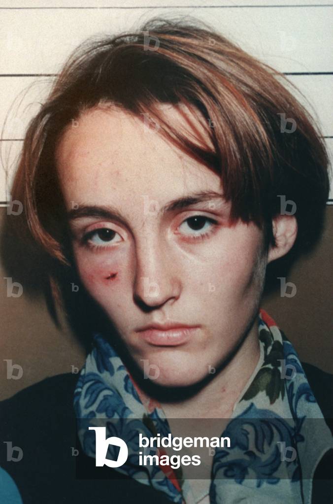 Photograph of Florence Rey taken at the premises of the forensic identification, 36 Quai des Orfevres in 1994. Cop
